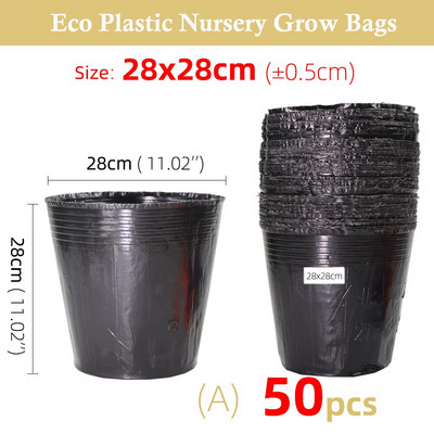 50-100 DB 15 Méret Eldobható Műanyag palánta ültető cserép óvoda Transzplantációs Légáteresztő csésze Fekete Táplálék Grow Bag Gardens