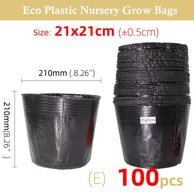 50-100 DB 15 Méret Eldobható Műanyag palánta ültető cserép óvoda Transzplantációs Légáteresztő csésze Fekete Táplálék Grow Bag Gardens