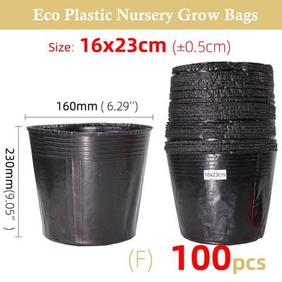 50-100 DB 15 Méret Eldobható Műanyag palánta ültető cserép óvoda Transzplantációs Légáteresztő csésze Fekete Táplálék Grow Bag Gardens