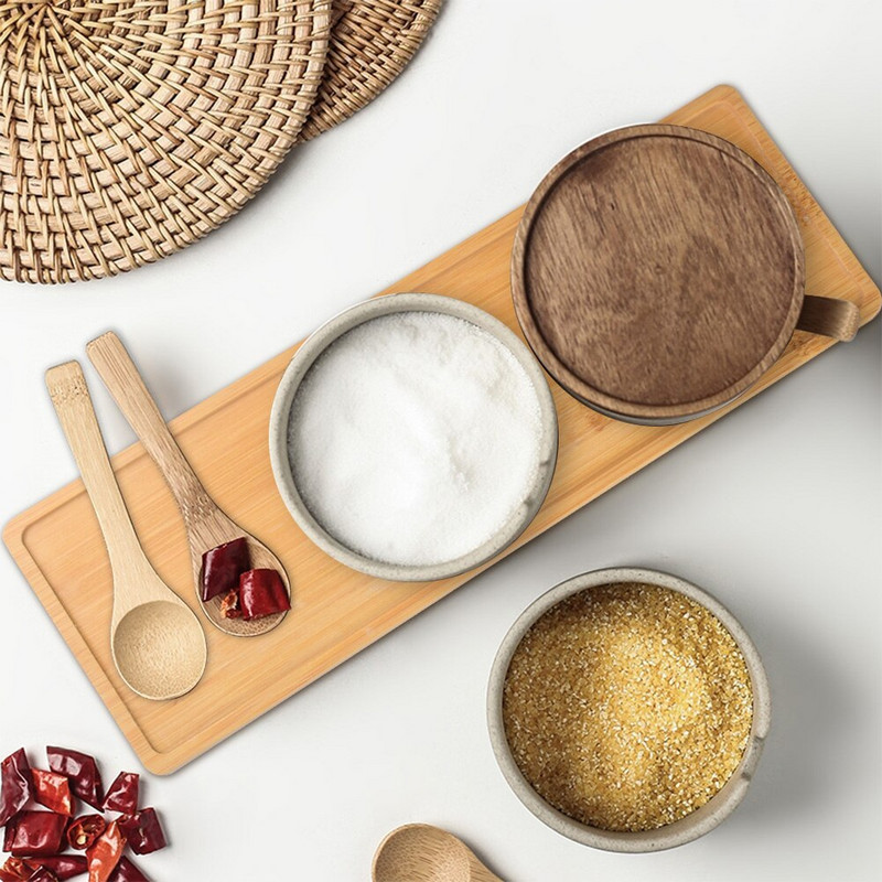 Tăvi dreptunghiulare din bambus natural, farfurioara pentru plante suculente, organizator de contor pentru baie, bucătărie, decorațiuni pentru produse cosmetice