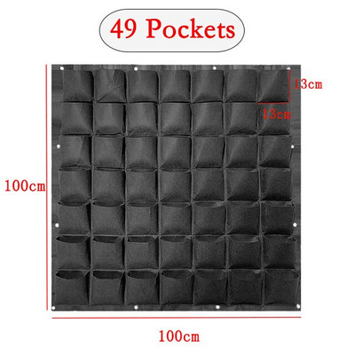 Zidne viseće vreće za sadnju, crni džepovi, vreća za uzgoj, sadilica, okomiti vrt, živo povrće, bonsai, cvjetni lonac, kućna oprema