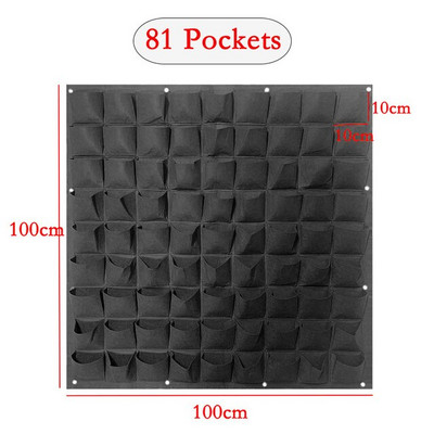 Zidne viseće vreće za sadnju, crni džepovi, vreća za uzgoj, sadilica, okomiti vrt, živo povrće, bonsai, cvjetni lonac, kućna oprema