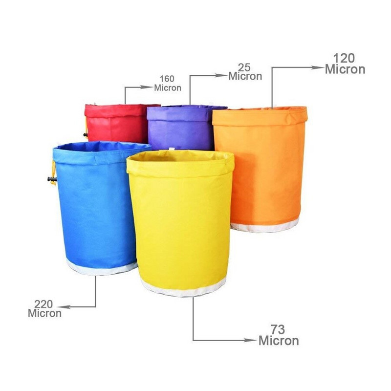 1/5 gallon szűrős palánta buborékzacskó esszencia extrakciós kerti jéghash gyógynövényes zacskók présszitával és tárolózsákkal