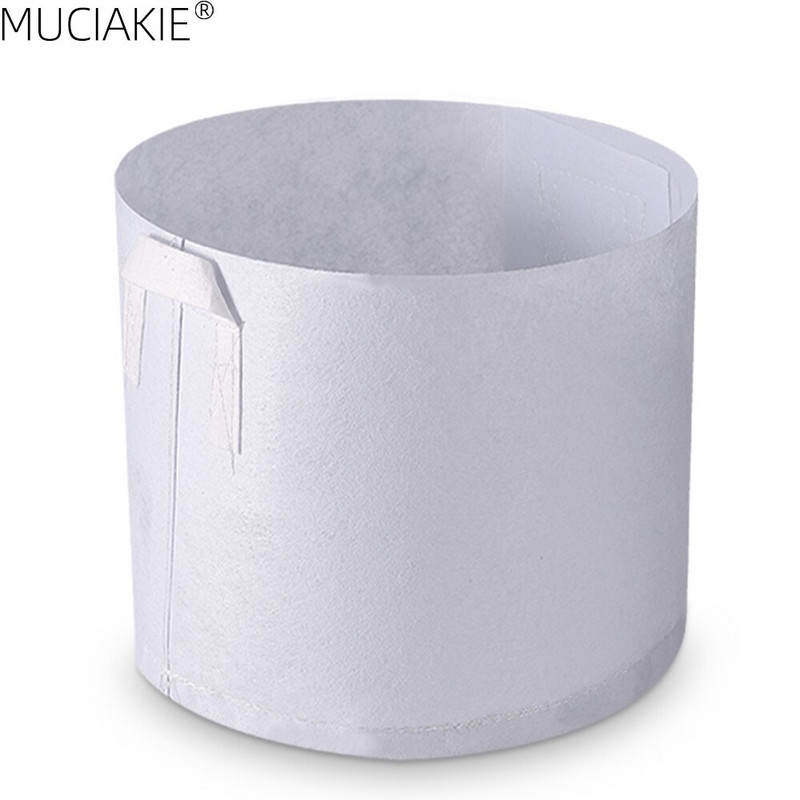 MUCIAKIE 24 dydžiai balti ekonomiški audiniai auginimo maišeliai Aeracija neaustinė vazono šaknų kontrolės augalų konteineris maišelis Namų sodo sodinimas