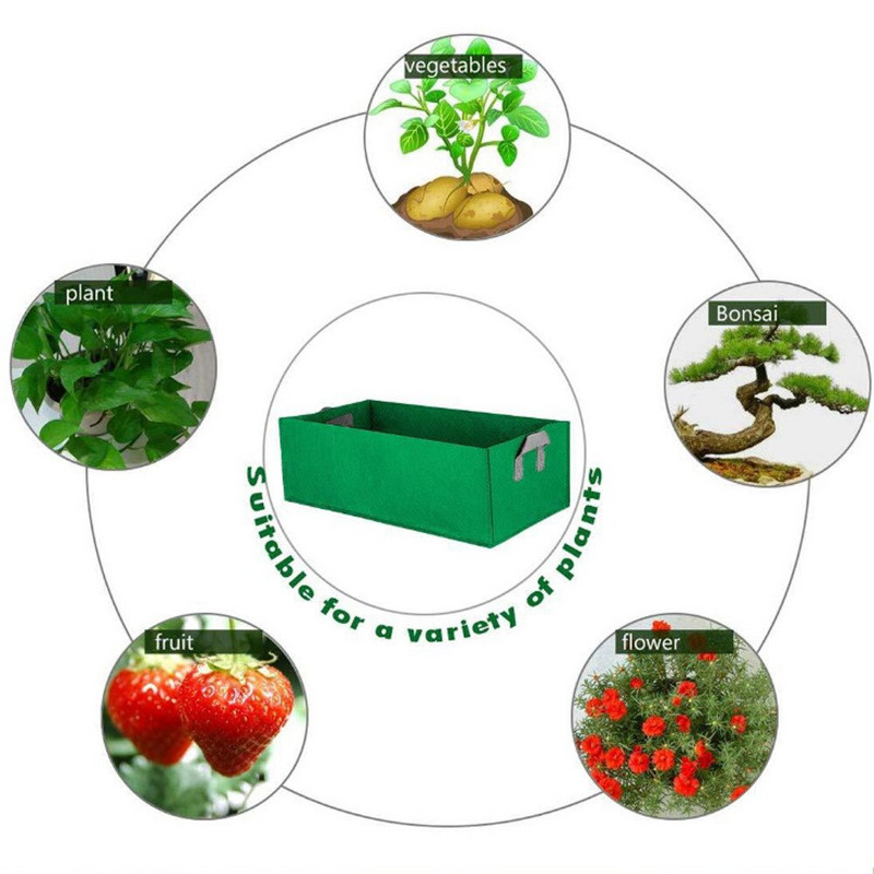 Auginimo maišeliai Neaustinis audinys Pakelta sodo lova Stačiakampė sodinimo talpykla Auginimo krepšiai Audinio vazonas augalams darželio vazonas
