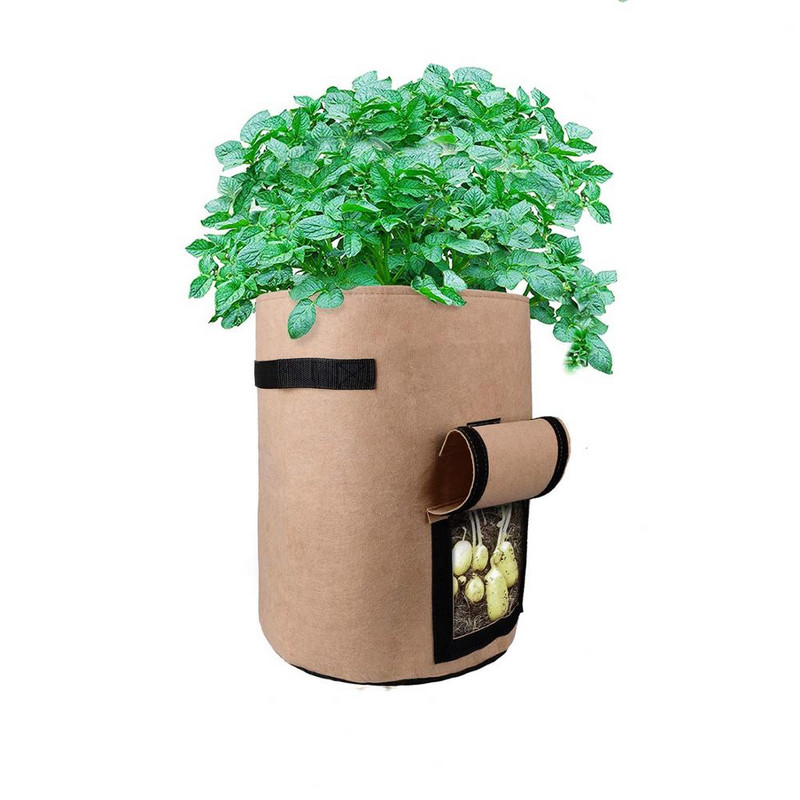 Saci de cultivare a plantelor din pâslă de 3 dimensiuni, țesătură nețesă, oală de cartofi de grădină, saci de cultivare a legumelor în seră, instrumente verticale de hidratare