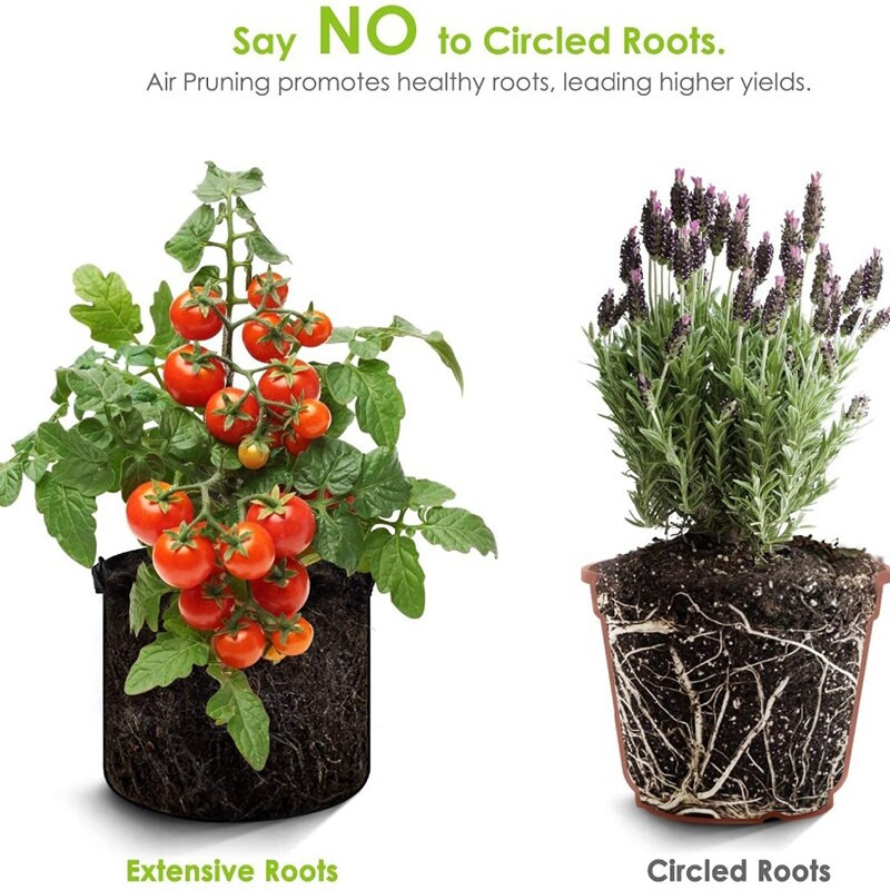 5 vnt. Veltinio auginimo krepšiai Sodininkystė Auginimo vazonai Apvalūs gėlių vazonai Daržovių Sodinimo Vazonai Maišelis Sodas Balkonas Vazonų Konteinerių reikmenys