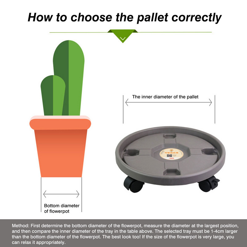 Ghiveci pentru plante Suport mobil pentru exterior Suporturi pentru grădină interioară Tavă pentru flori pe roți Suport în ghiveci rulant de rezistență