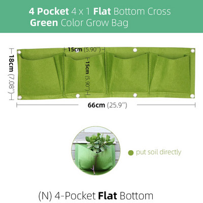 MUCIAKIE Green Grow Bag Függőleges keresztfalra szerelhető függő ültetés Cserepes zseb Kert Virágtáska Otthon Erkély Ültetés