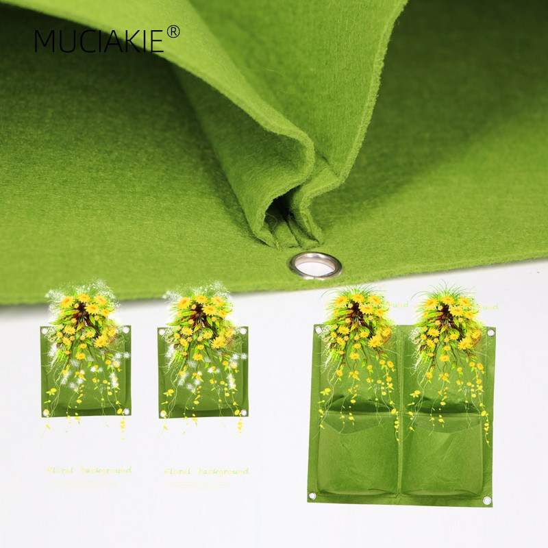MUCIAKIE Green Grow Bag Függőleges keresztfalra szerelhető függő ültetés Cserepes zseb Kert Virágtáska Otthon Erkély Ültetés