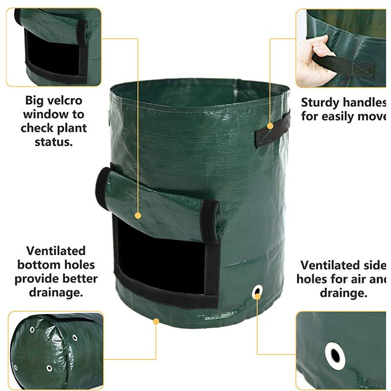 saci de cultivare a cartofii saci de creștere a plantelor de 10 galoane saci de creștere îngroșați, rezistenti, jardinier de legume de grădină cu mânere