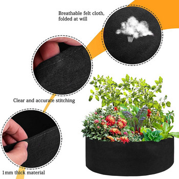 Τσάντα Felt Grow Outdoor φυτευτής λαχανικών Γλάστρες κήπου Φύτευση Grow Pot Garden Grow Bags Fabric Planter Ανυψωμένα κρεβάτια φυτών