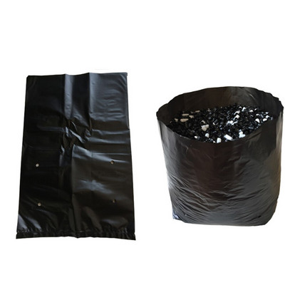 100Pcs Πυκνωμένη πλαστική σακούλα φυτών με αναπνέουσες οπές Μαύρες τσάντες φυτωρίου Τσάντες ανάπτυξης φυτών για φυτά Φρούτα λουλούδι