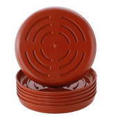 Пластмасови възглавнички, чинийки за растения, 6 бр. Тава, плантатор, палет, проста висококачествена червена кръгла поставка за вътрешни и външни саксии