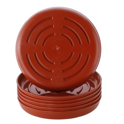 Пластмасови възглавнички, чинийки за растения, 6 бр. Тава, плантатор, палет, проста висококачествена червена кръгла поставка за вътрешни и външни саксии