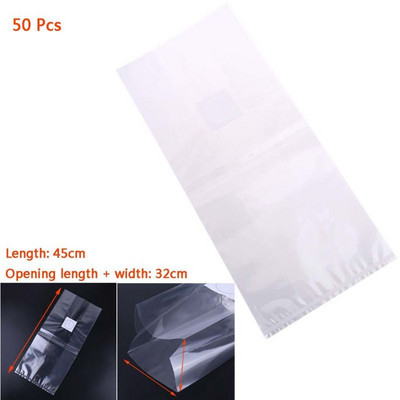 6 méretű PVC Mushroom Spawn Grow Bag szubsztrát magas hőmérsékletű előre lezárható 50 DB kerti kellékek