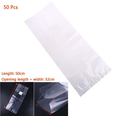6 méretű PVC Mushroom Spawn Grow Bag szubsztrát magas hőmérsékletű előre lezárható 50 DB kerti kellékek