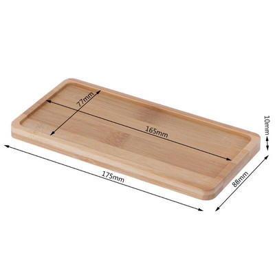 Ovalios formos bambukinė medinė lėkštė augalų padėklas Mini augalas gėlių vazonas Sultingas vazono padėklo stovas Mėgstamas paprastas namas elegantiško dizaino balkonas