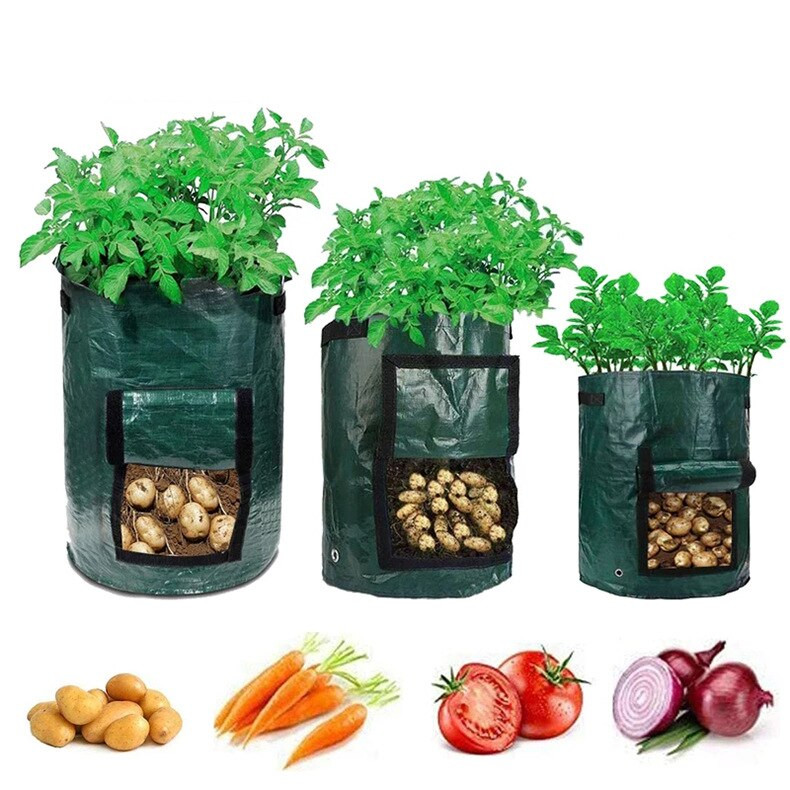 5/7/10 galoane sac de cultivare pentru cartofi PE legume, ceapă, plante, sac îngroșat de grădină morcov taro, arahide, sac de creștere, ghivece de grădină, jardiniere