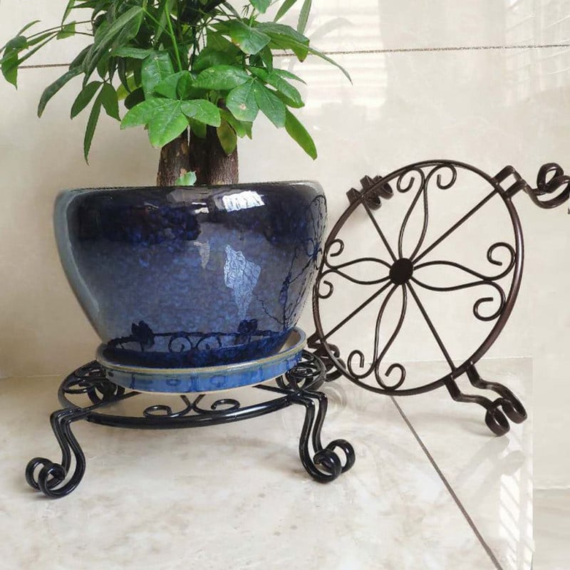 Kerek bemutató polc Kovácsoltvas kerti növénytartó állvány virágcserepek állvány cserepes állvány ültetőgép tartó