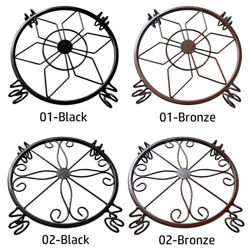 Kerek bemutató polc Kovácsoltvas kerti növénytartó állvány virágcserepek állvány cserepes állvány ültetőgép tartó