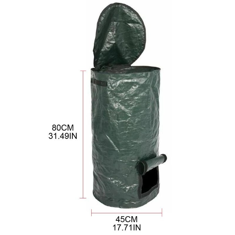 Sacul pliabil de compost pentru curte de grădină cu capac Compost pentru deșeuri de ferment organic