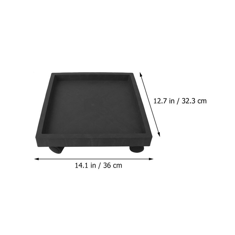 Cemento imitacinis kvadratinis gėlių vazono dėklo rato atrama sustorėjusio pagrindo plieninio rato tempimas virš didelio universalaus rato kilnojamojo toro