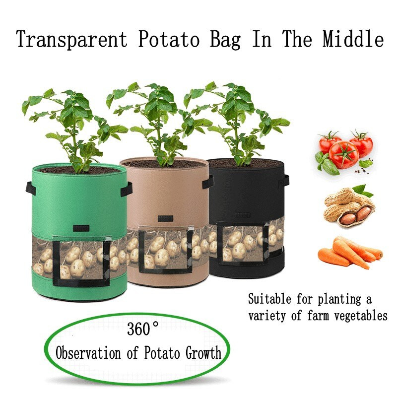 Saci de cultivare a cartofilor Saci de plantat pentru jardiniera de legume DIY Saci de plantat din material netesut Saci pentru plante de gradina Saci de crestere verticala Jardin Saci pentru rasaduri