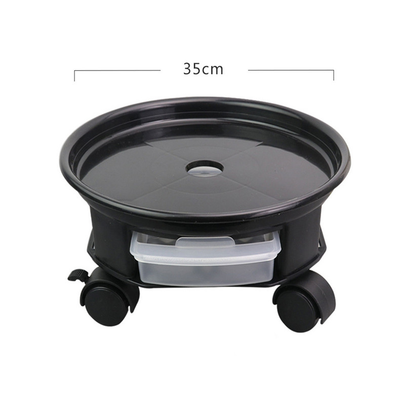 Tip sertar Tavă pivotantă rotundă îngroșată Bază de ghiveci de flori din plastic Curea de susținere inferioară a ghiveciului de flori detașabil Roată cu frână