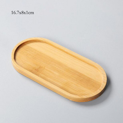 Fából készült tartók húsos virágcserepekhez Kerámia virágcserép tálca pohártartó Húsos bonsai párna bambusz tálca Home Graden dekoráció