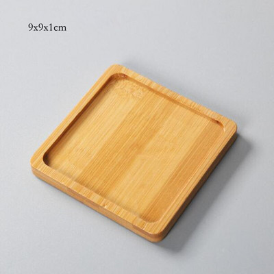 Fából készült tartók húsos virágcserepekhez Kerámia virágcserép tálca pohártartó Húsos bonsai párna bambusz tálca Home Graden dekoráció