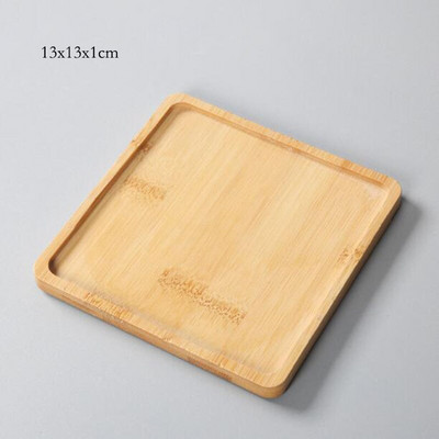 Fából készült tartók húsos virágcserepekhez Kerámia virágcserép tálca pohártartó Húsos bonsai párna bambusz tálca Home Graden dekoráció