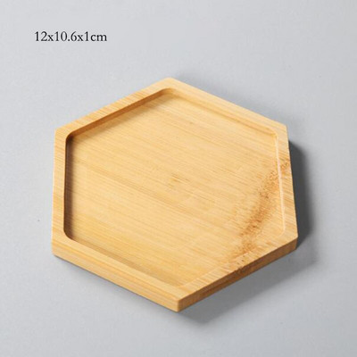 Fából készült tartók húsos virágcserepekhez Kerámia virágcserép tálca pohártartó Húsos bonsai párna bambusz tálca Home Graden dekoráció