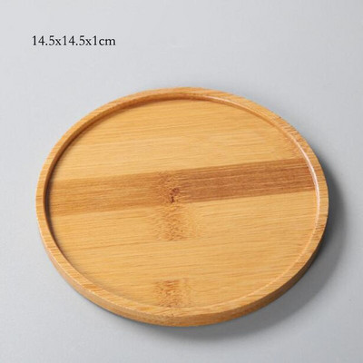 Fából készült tartók húsos virágcserepekhez Kerámia virágcserép tálca pohártartó Húsos bonsai párna bambusz tálca Home Graden dekoráció