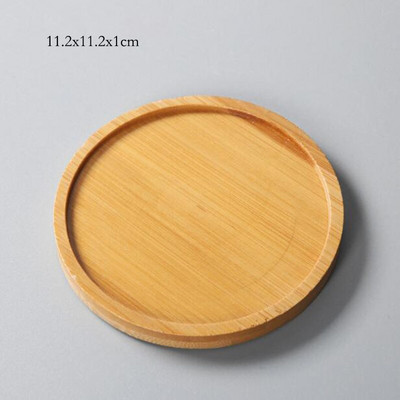 Fából készült tartók húsos virágcserepekhez Kerámia virágcserép tálca pohártartó Húsos bonsai párna bambusz tálca Home Graden dekoráció