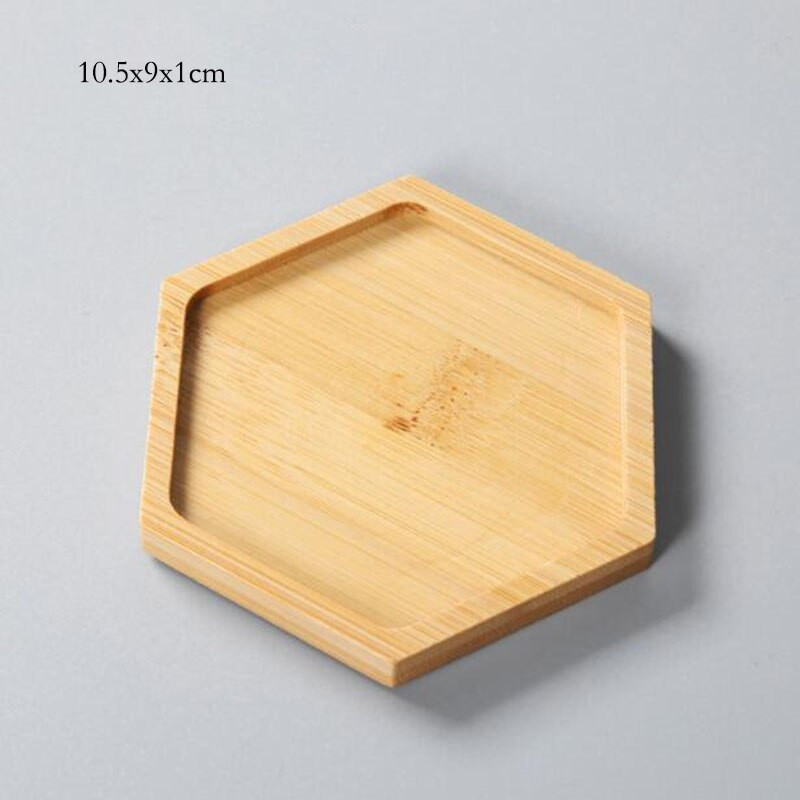 Fából készült tartók húsos virágcserepekhez Kerámia virágcserép tálca pohártartó Húsos bonsai párna bambusz tálca Home Graden dekoráció