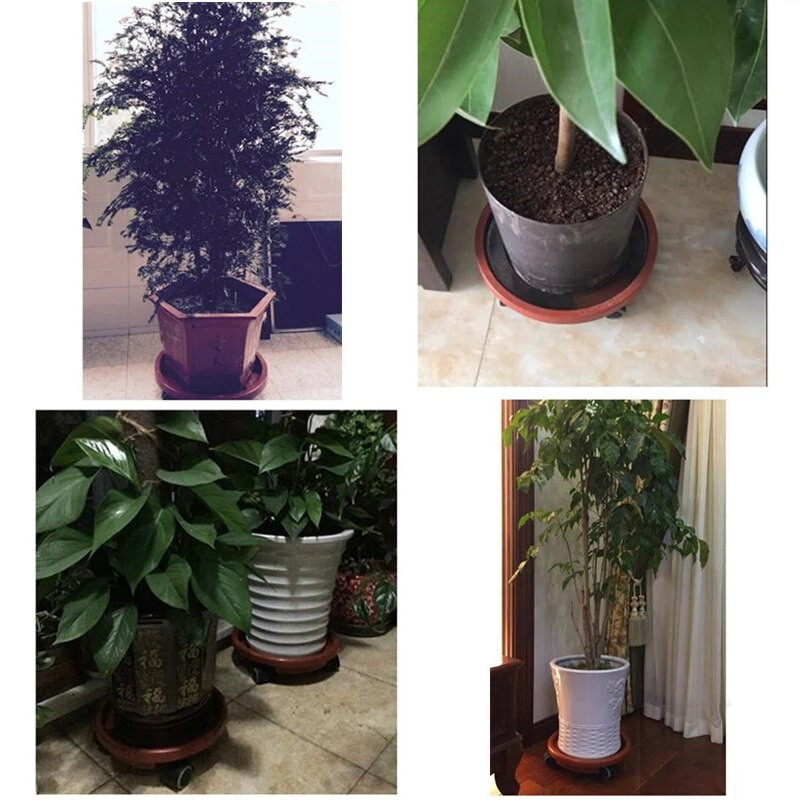 Mozgatható növényállvány virágcserép tálca univerzális kerékkel, nagy teherbírású, gördülő cserepes állvány beltéri kültéri erkély kerti BJStore