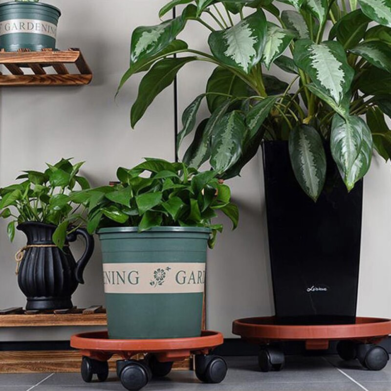 Mozgatható növényállvány virágcserép tálca univerzális kerékkel, nagy teherbírású, gördülő cserepes állvány beltéri kültéri erkély kerti BJStore