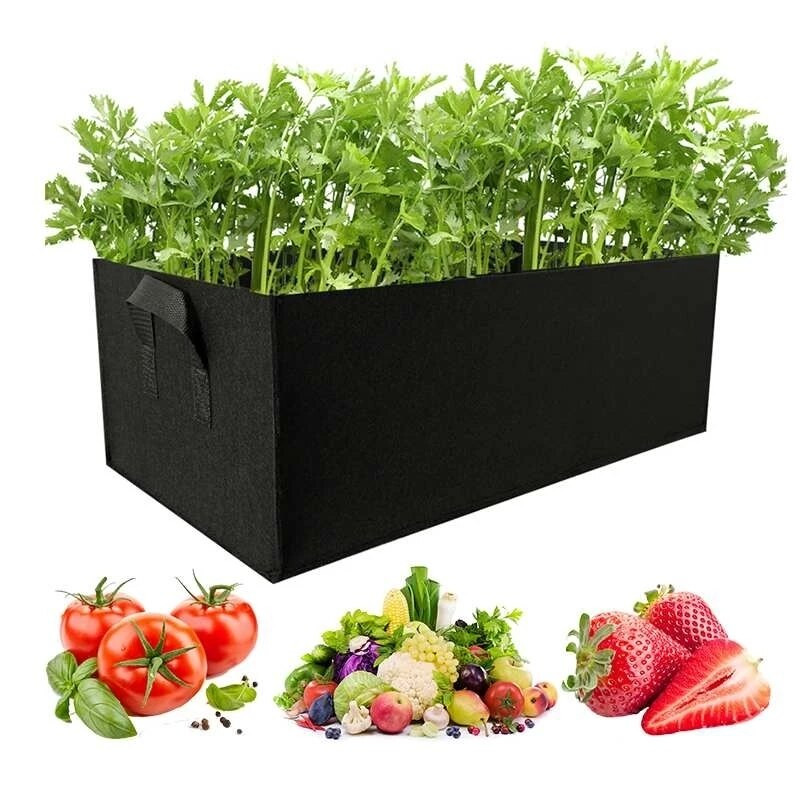 Sac de plantare din pâslă dreptunghiulară Container pentru plantare de grădină Saci de cultivare Ghiveci respirabil pentru plante Ghiveci de pepinieră pentru legume ornamentale