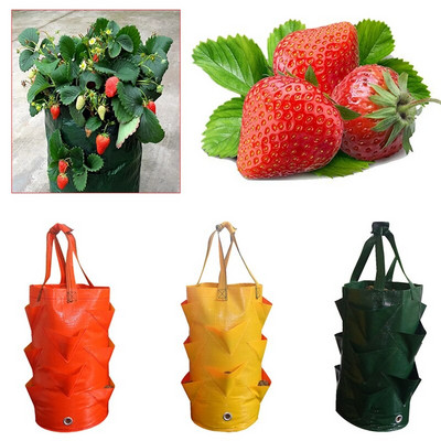 Многократна чанта за отглеждане на ягоди, домати, лук, торбички за засаждане на многократна употреба, градински зеленчуци, балкони, цветна чанта за картофи, градинска саксия