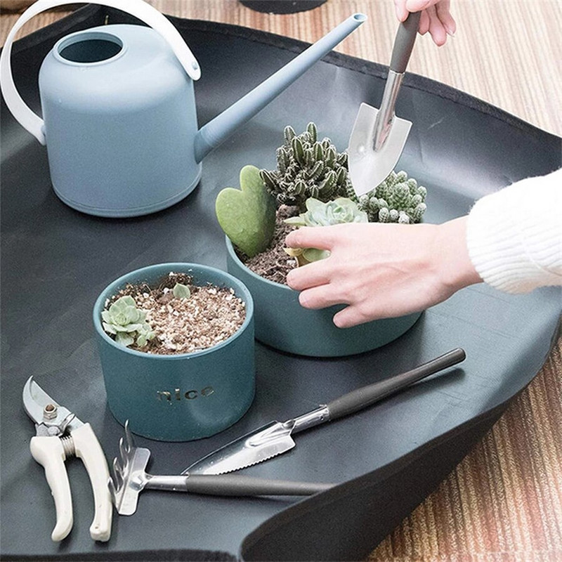 Daugiafunkcis augalų persodinimo kilimėlis Tvarkingas kvadratinis nešiojamas vidinis sodininkys, vandeniui atsparus Oksfordo kilimėlis, sulankstomas augalų persodinimo vazonas