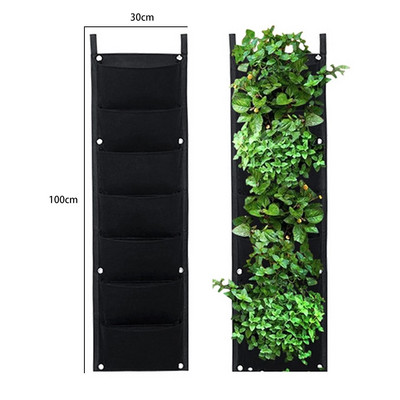 Επιτοίχιες τσάντες φύτευσης 7 τσέπες Plant Grow Bag Planter Vertical Garden Vegetable Living Bonsai Bag Flower Dropshipping