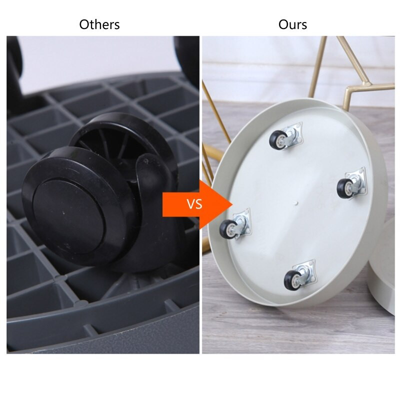 Tavă creativă pentru vază de flori Tavă rotundă de plastic rezistentă cu role Suport pentru ghiveci pentru flori pentru aprovizionare pentru grădinărit