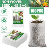 100 vienetų medžiaginiai sėjimo maišeliai Neaustiniai biologiškai skaidūs medelynų augalų auginimo krepšiai sodo sodinukų auginimo vazonai viduje