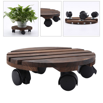 Rolling Plant Stand Caddy Στρογγυλό Flower Pot Βάση τρόλεϊ με ρόδες