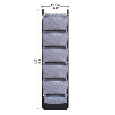 AIVY 1db 107x30cm 6 zsebes függőleges kerti ültetőgép falra szerelhető ültető virágnövő táska kerti udvari iroda Lakásdekoráció