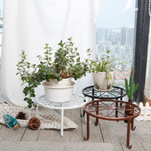 Suport pentru ghivece din fier forjat Suport pentru ghivece de flori Stand basion Raft de afișare Suport pentru flori pentru plante de grădină Suport rotund pentru decorarea casei pentru balcon