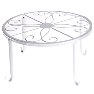 Suport pentru ghivece din fier forjat Suport pentru ghivece de flori Stand basion Raft de afișare Suport pentru flori pentru plante de grădină Suport rotund pentru decorarea casei pentru balcon