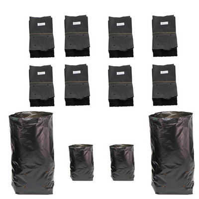 100/200PCS PE Nursery Bags Thicken Plant Grow Bags Seedling Pots Φιλικό προς το περιβάλλον Κήπος με αναπνέουσες τρύπες Μαύρος σάκος φύτευσης