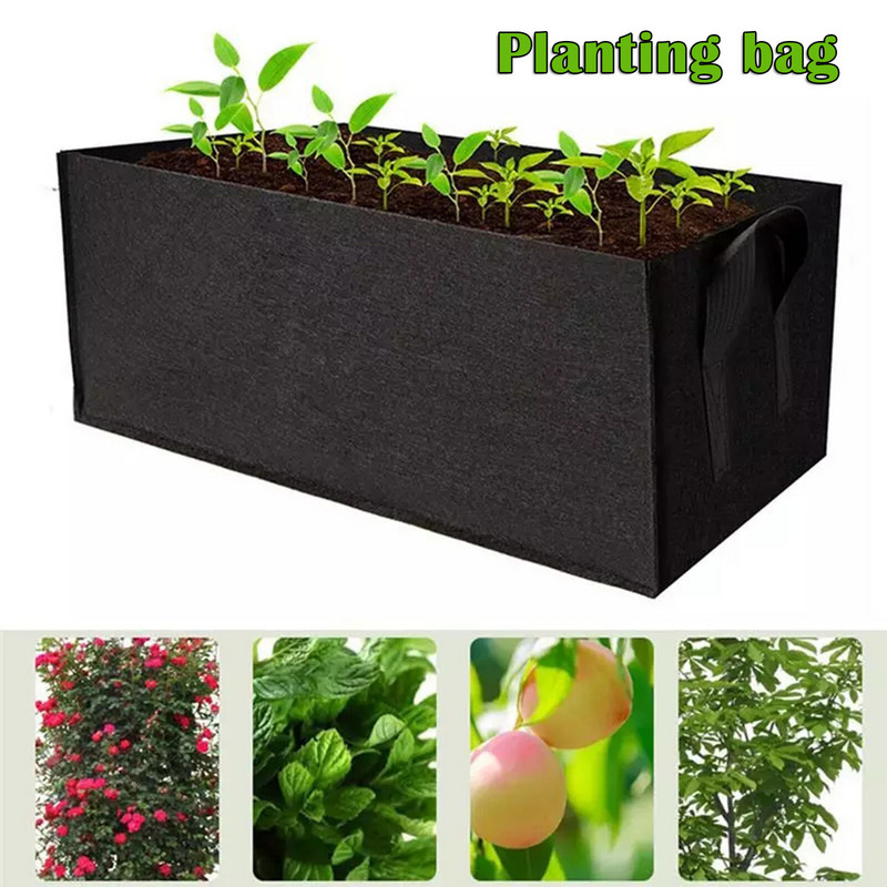 1 buc țesătură înălțat pat de grădină pat pătrat de grădină de flori sac de cultivare saci de plantare de legume o vas de pepinieră cu mânere pentru plante